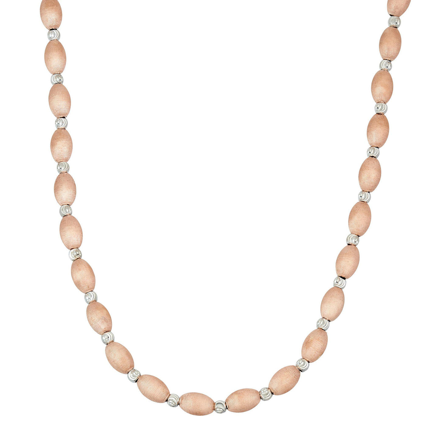 Rebecca Sloane Rose Gold and Rhodium Plated Silver Bead Necklace