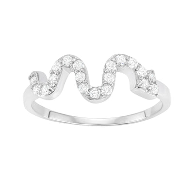 Rebecca Sloane Sterling Silver Snake Ring With CZ Stones