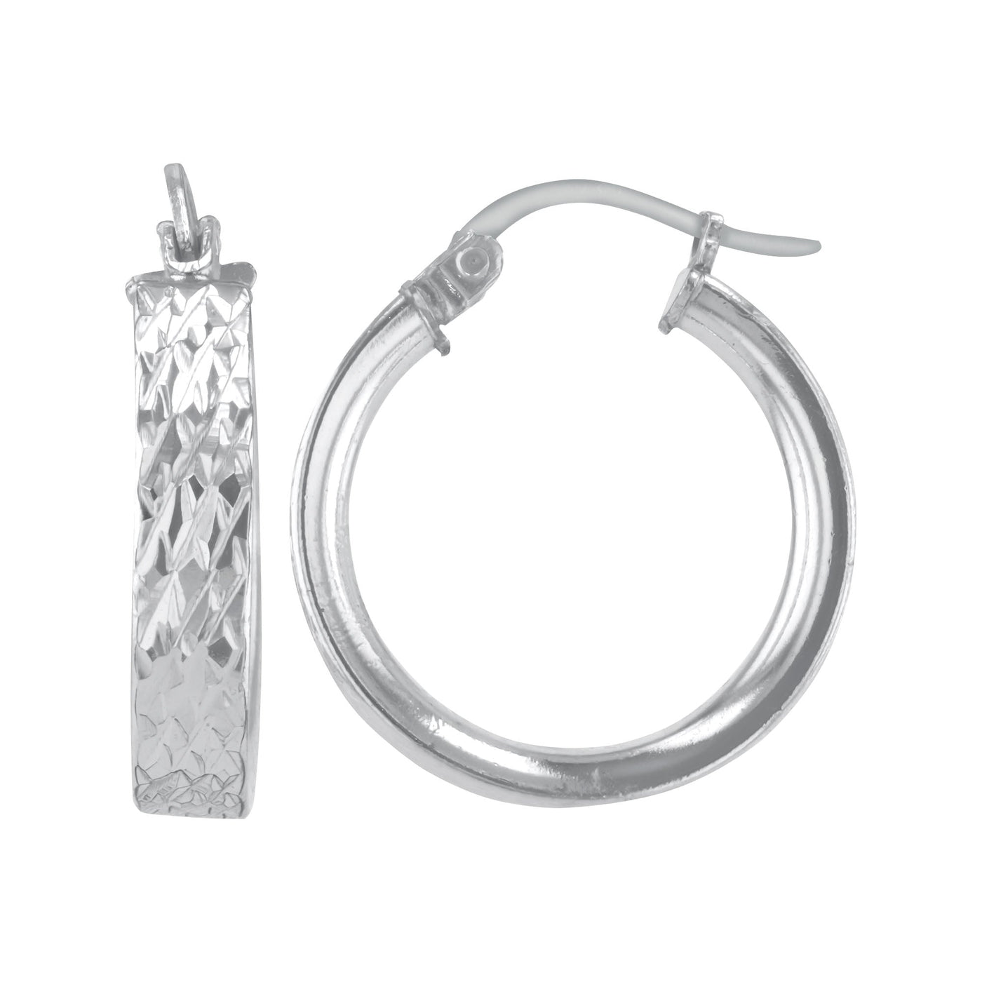 Sterling Silver 2.5mmx25mm Round Diamond Cut Tube Earrings