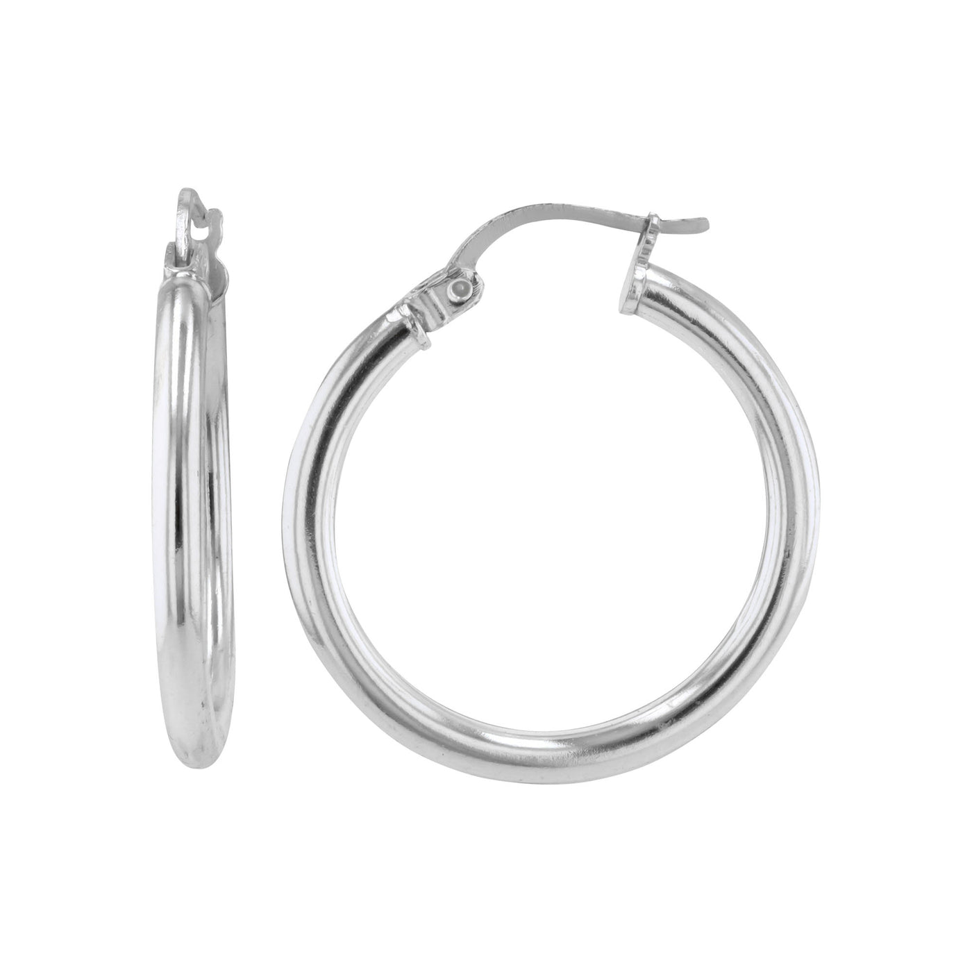 Sterling Silver 2.5mmx25mm Round Polished Tube Earrings