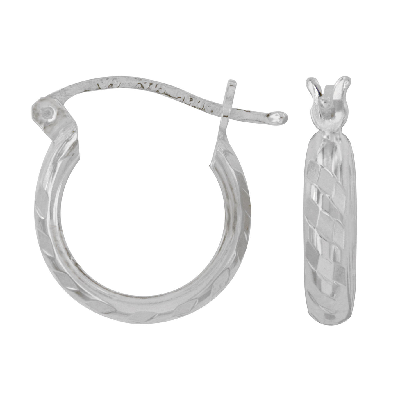Rebecca Sloane Sterling Silver 3 X 12 Diamond Cut Sheet Earring