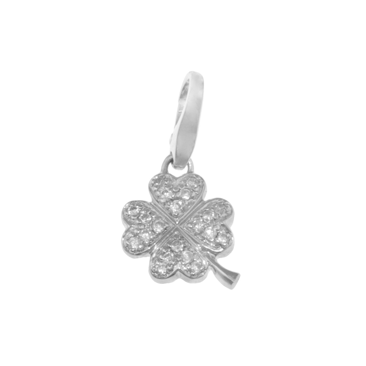 Rebecca Sloane Sterling Silver 4-Leaf Clover With White Cz Charm