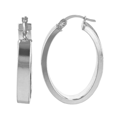 Sterling Silver 4.6mmx25mm Ribbon Tubing Polished Earrings