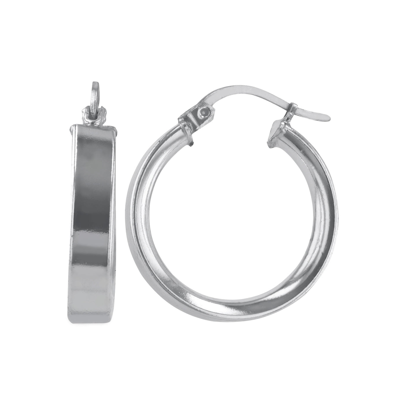 Sterling Silver 4mmx20mm Ribbon Tube Polished Earrings