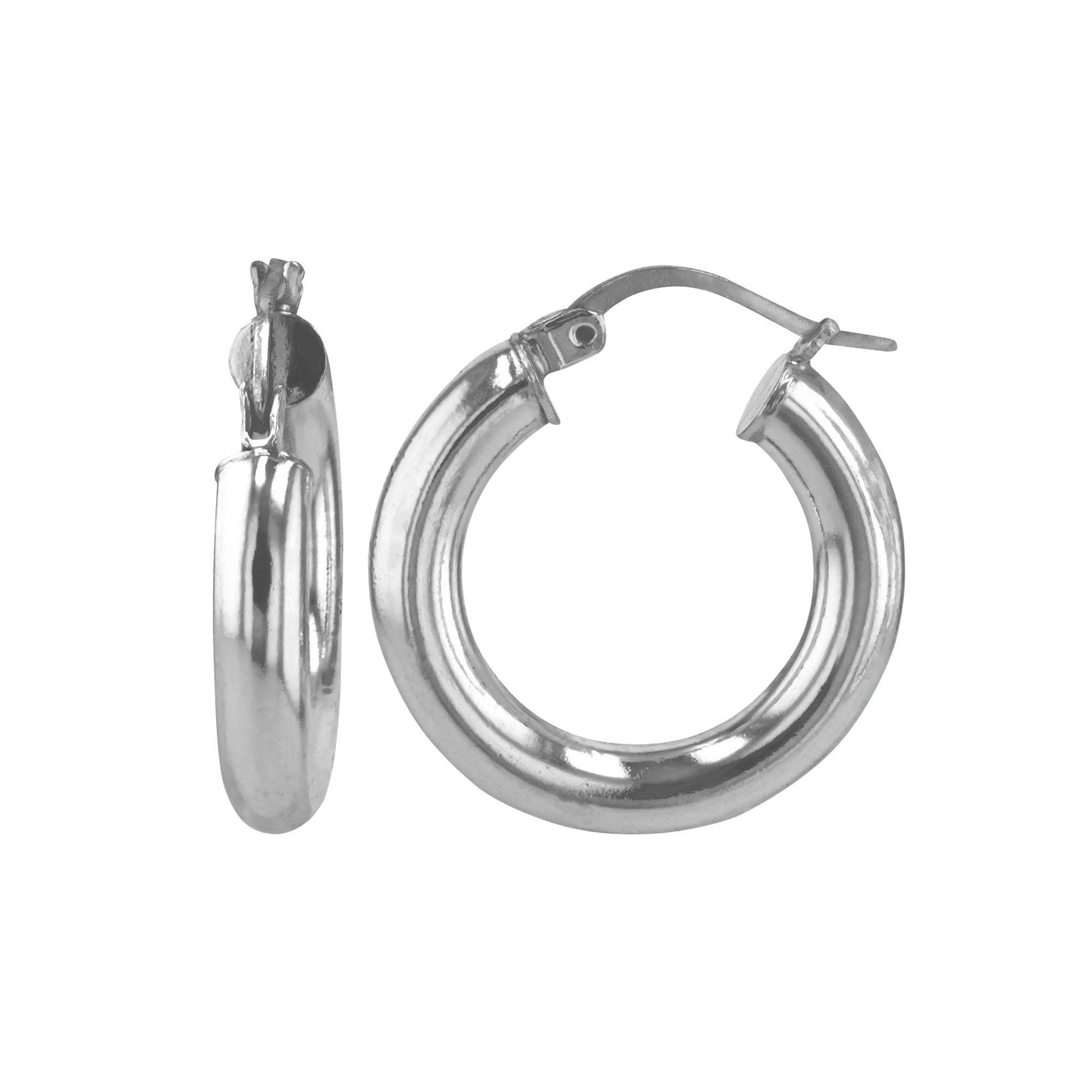 Sterling Silver 4mmx22mm Round Polished Tube Earrings