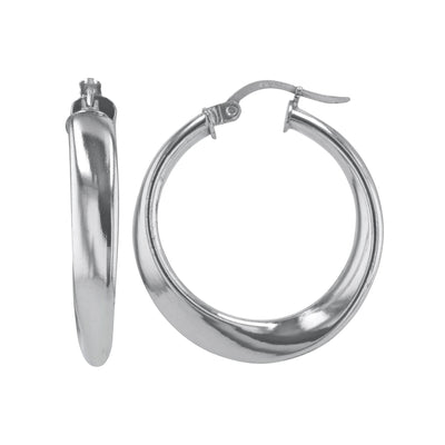 Sterling Silver 5mmx20mm Obelisque Twisted Polished Tube Earrings
