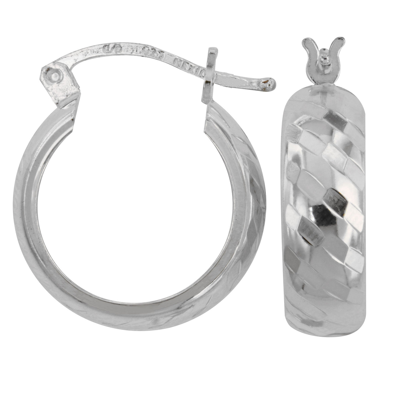 Rebecca Sloane Sterling Silver 6 X 35 Diamond Cut Sheet Earring