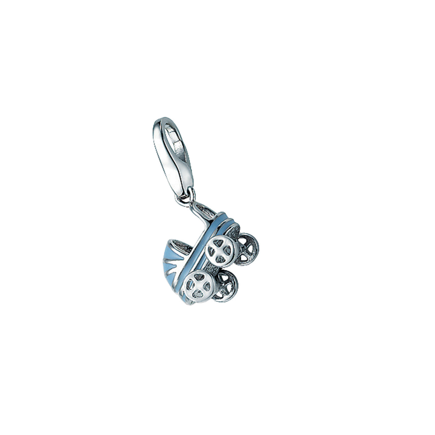 Rebecca Sloane Sterling Silver Blue Baby Carriage Charm