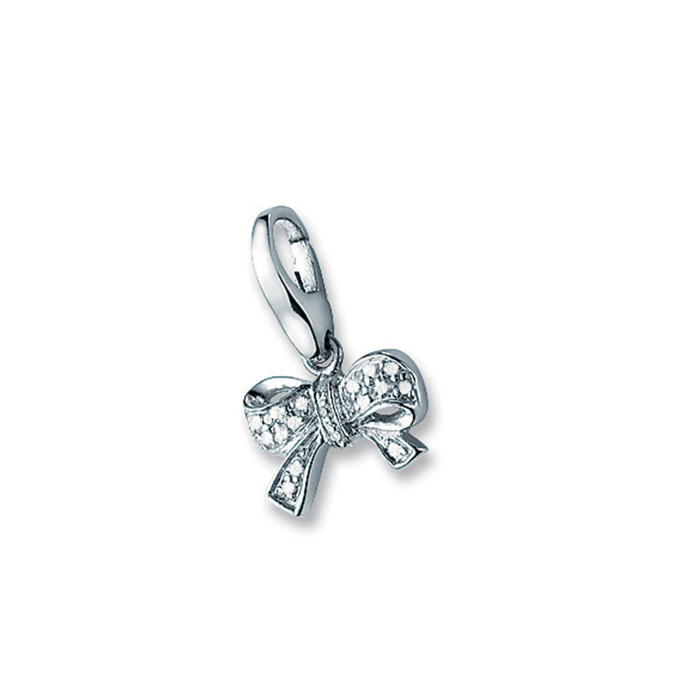 Rebecca Sloane Sterling Silver Bow With Cz Charm