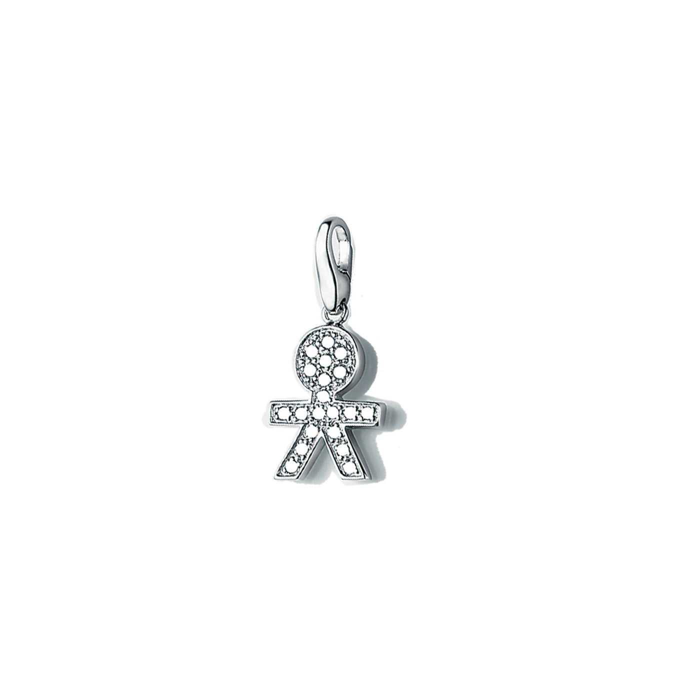 Rebecca Sloane Sterling Silver Boy Studded With Cz Charm