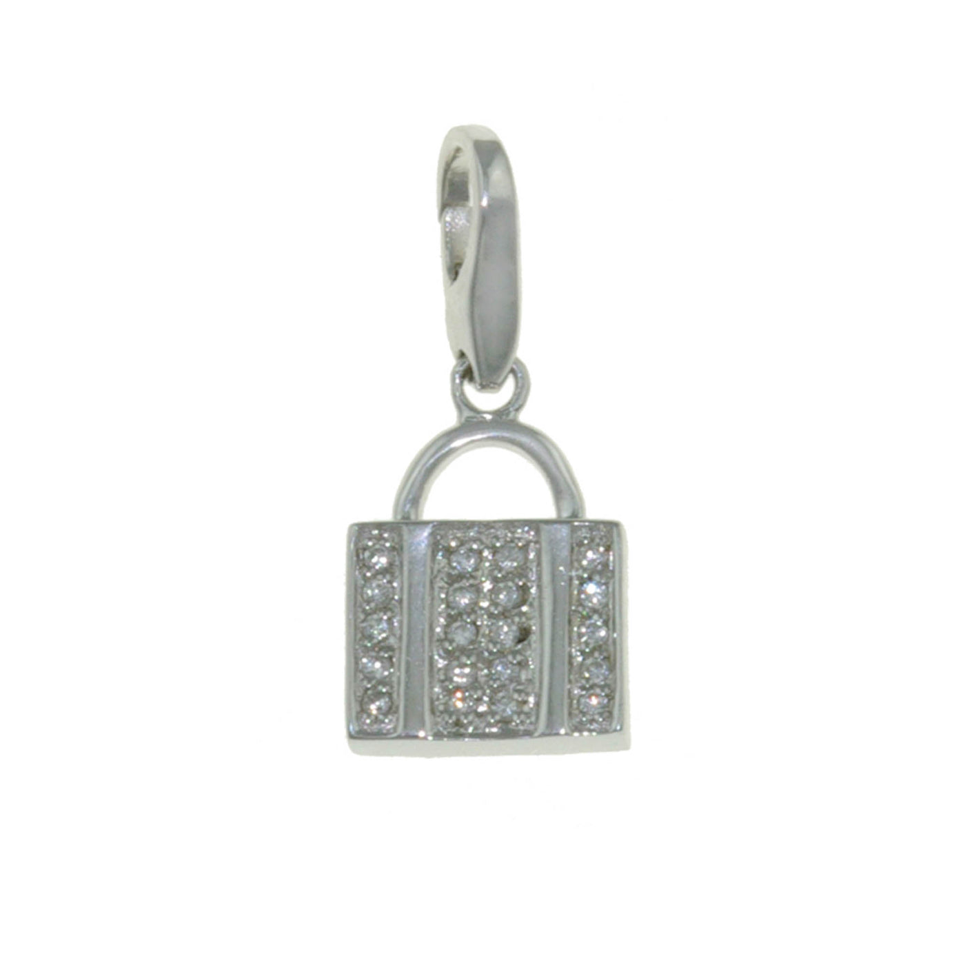 Rebecca Sloane Sterling Silver Briefcase With Cz Charm