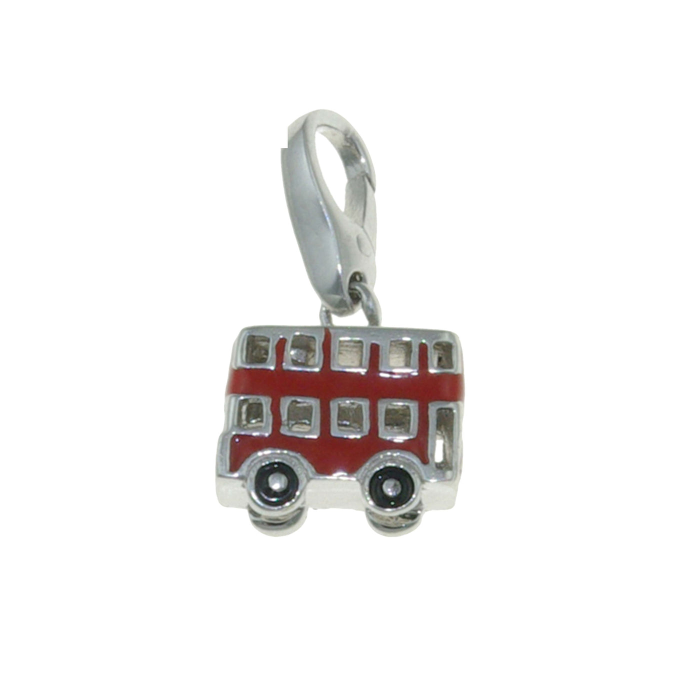 Rebecca Sloane Sterling Silver Bus With Red Enamel Charm