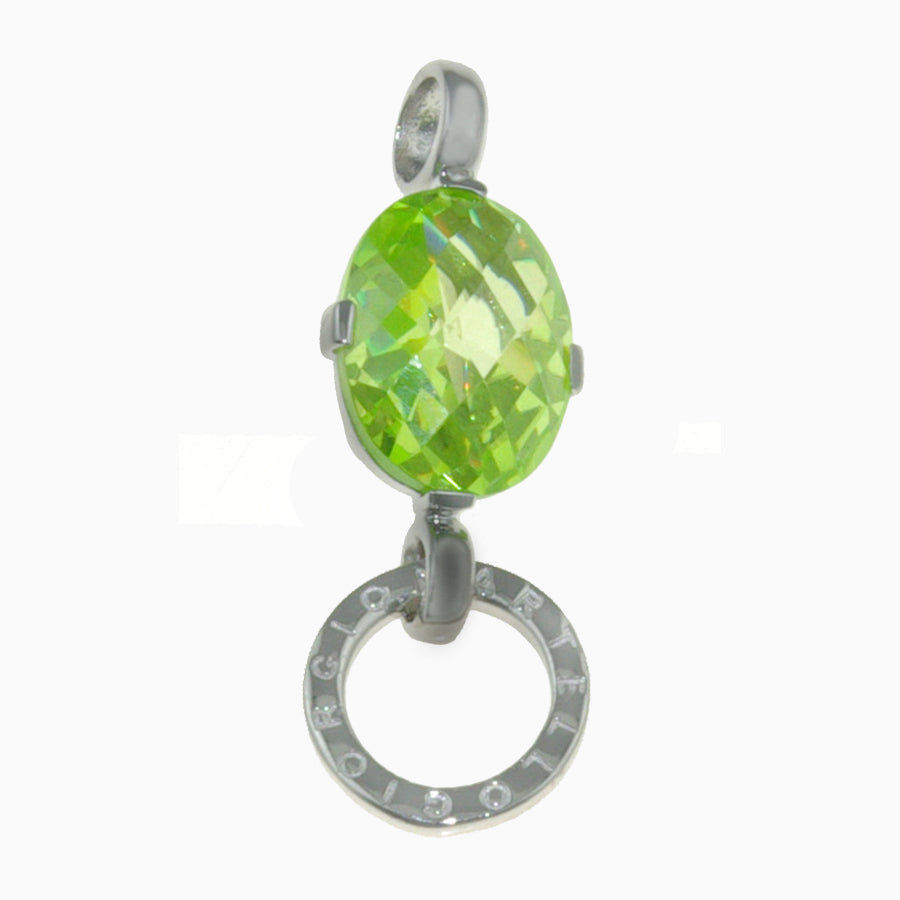 Rebecca Sloane Sterling Silver Carrier With Oval Lime Cz Charm