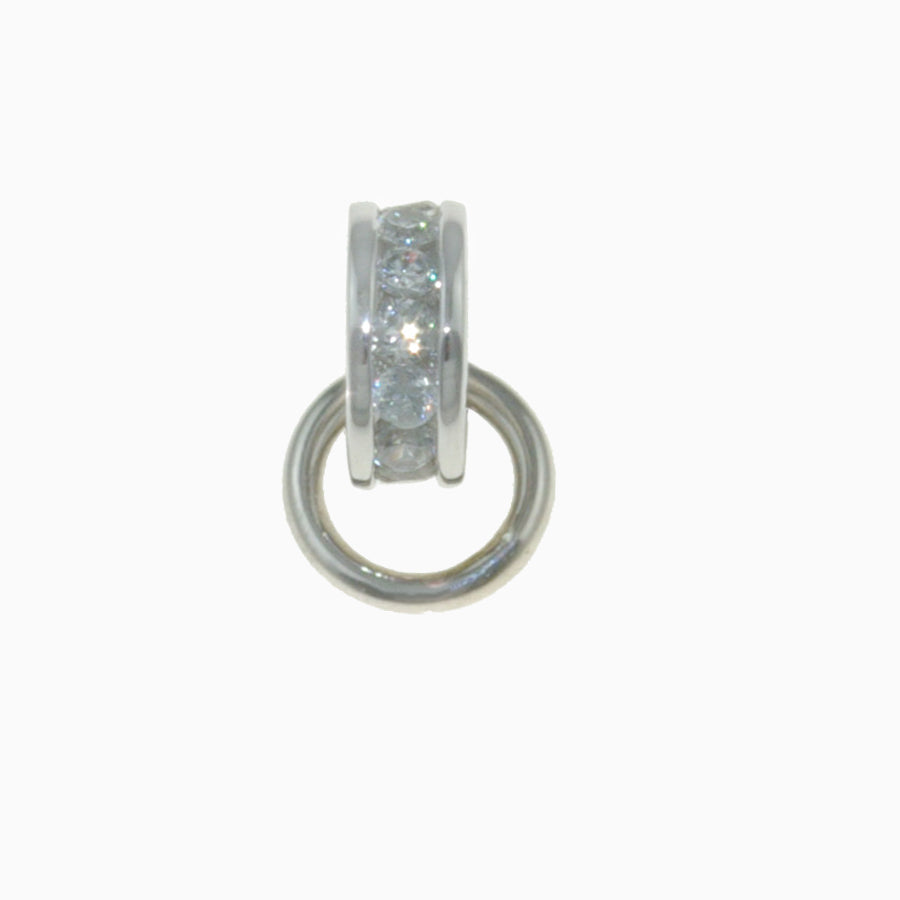 Rebecca Sloane Sterling Silver Charm Carrier With CZ