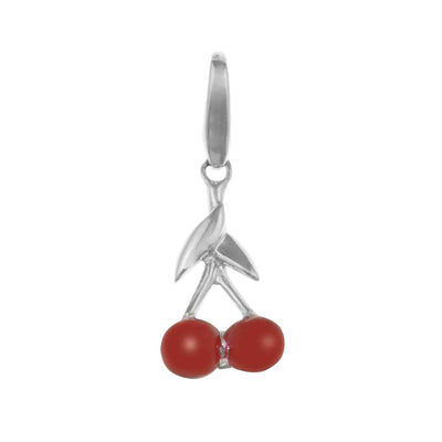 Rebecca Sloane Sterling Silver Cherries With Red Enamel Charm