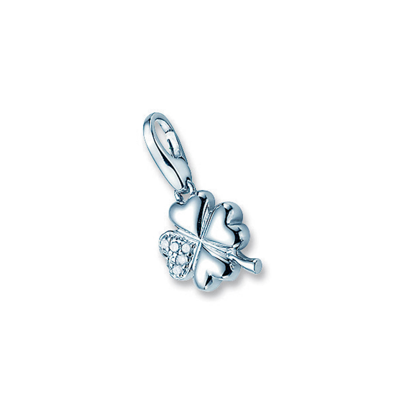 Rebecca Sloane Sterling Silver Clover With Cz Charm