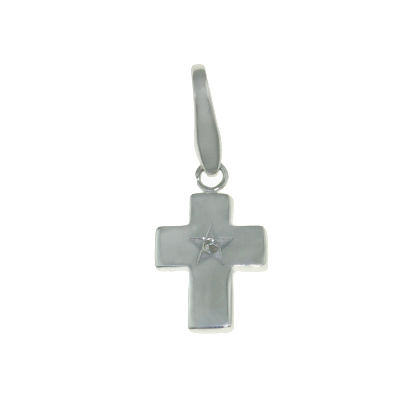 Rebecca Sloane Sterling Silver Cross With Nested Diamond Charm
