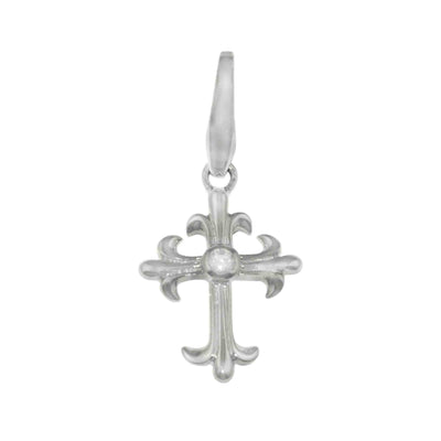 Rebecca Sloane Sterling Silver Cross With White Cz Charm