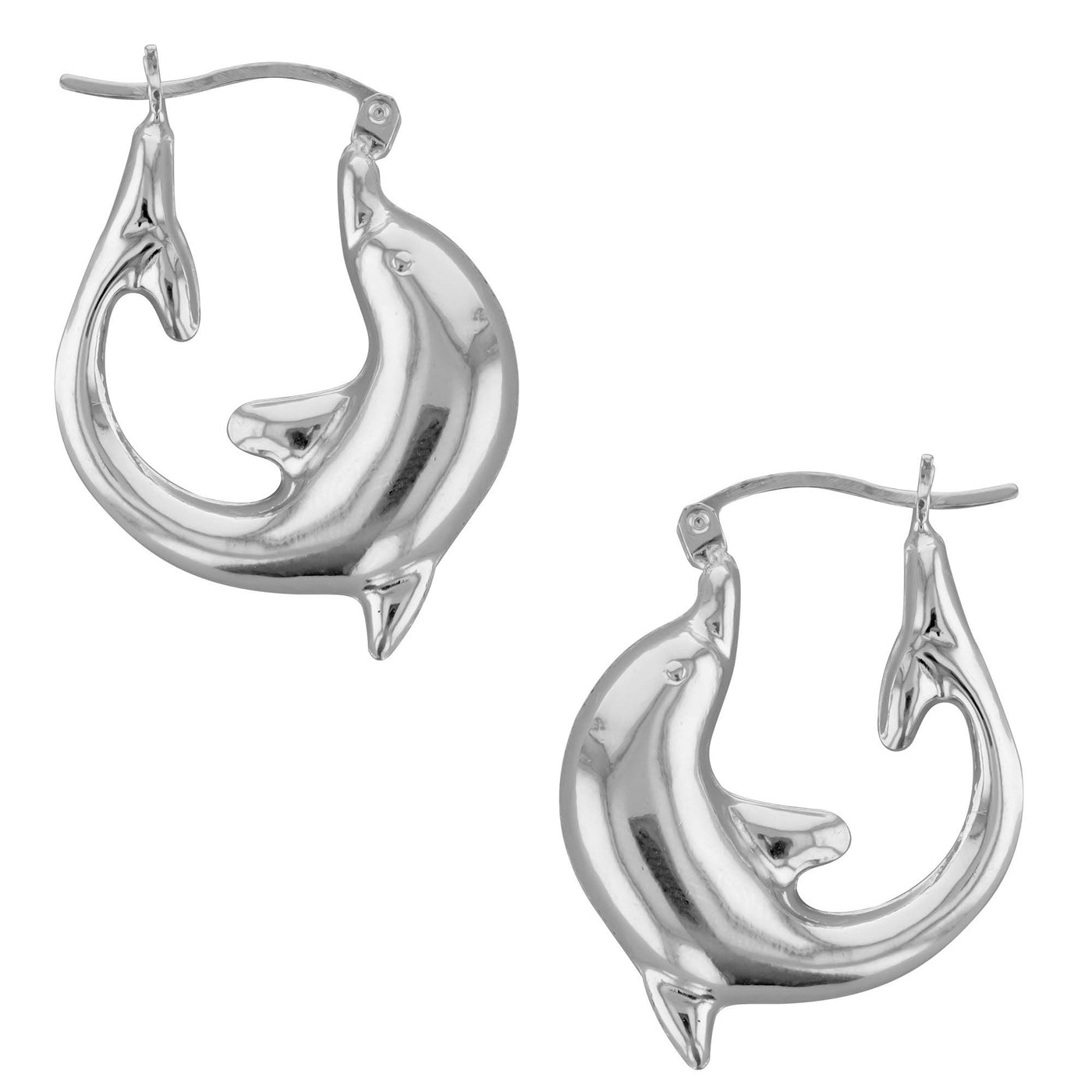 Sterling Silver Dolphin B2B Hoop Earring