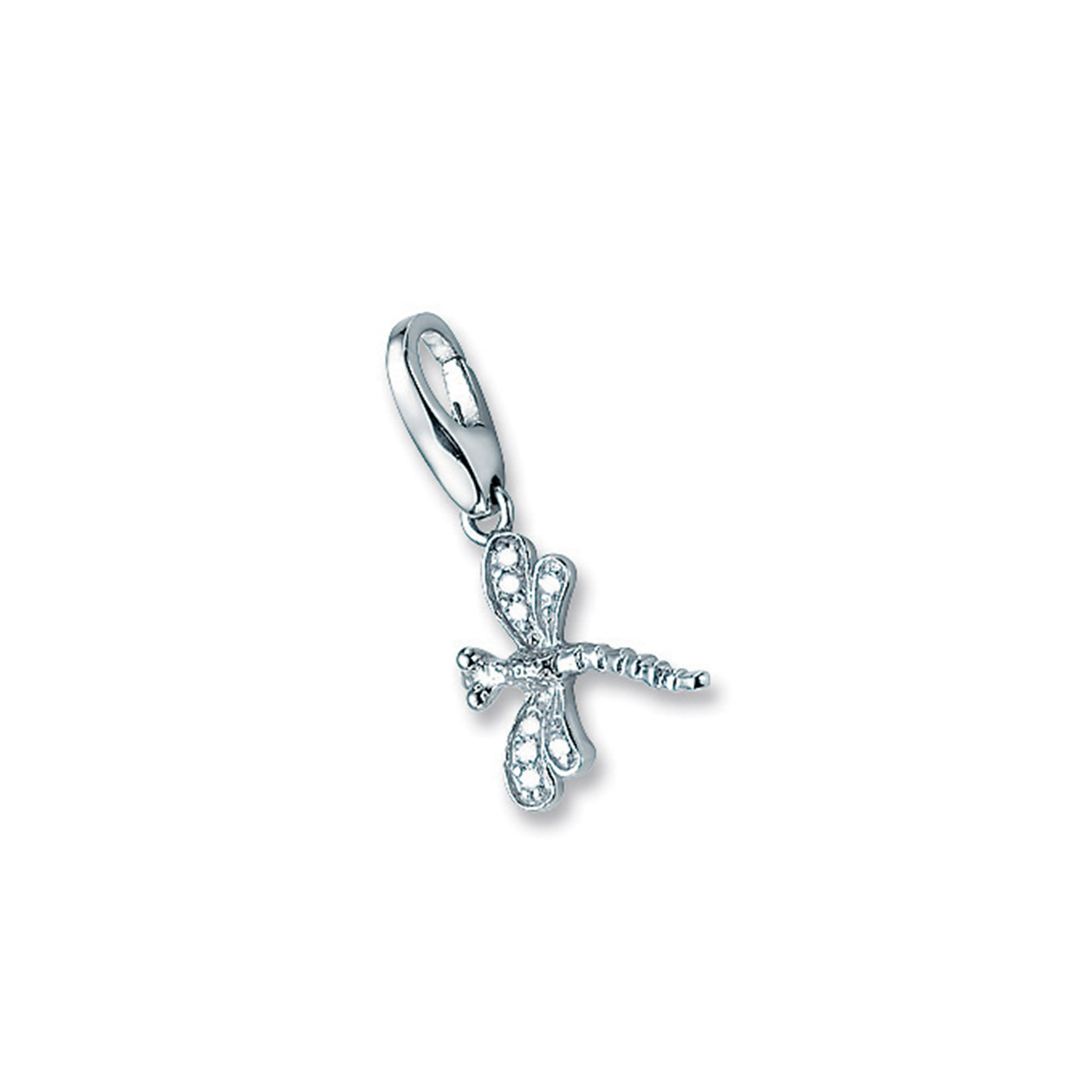 Rebecca Sloane Sterling Silver Dragonfly With Cz Charm