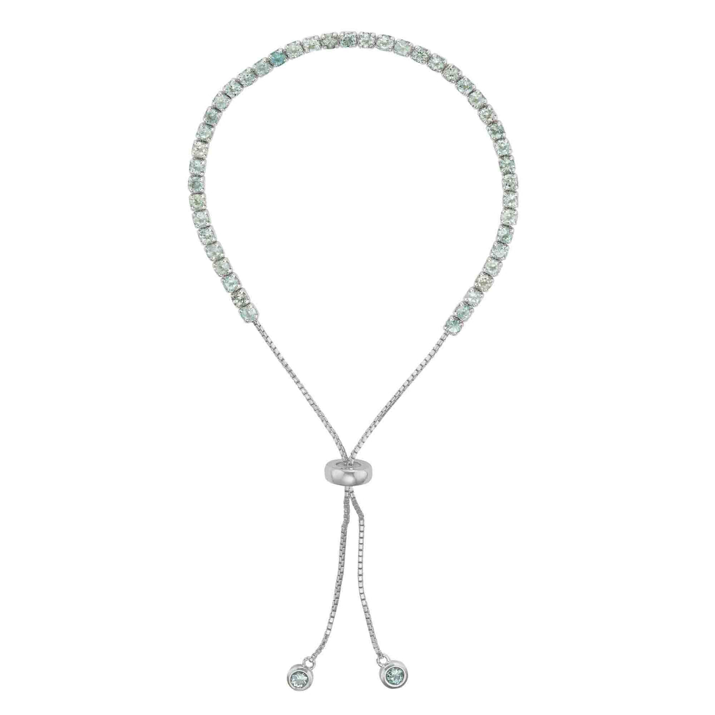 Rebecca Sloane Silver Drawstring Blue Topaz Gemstone Bracelet