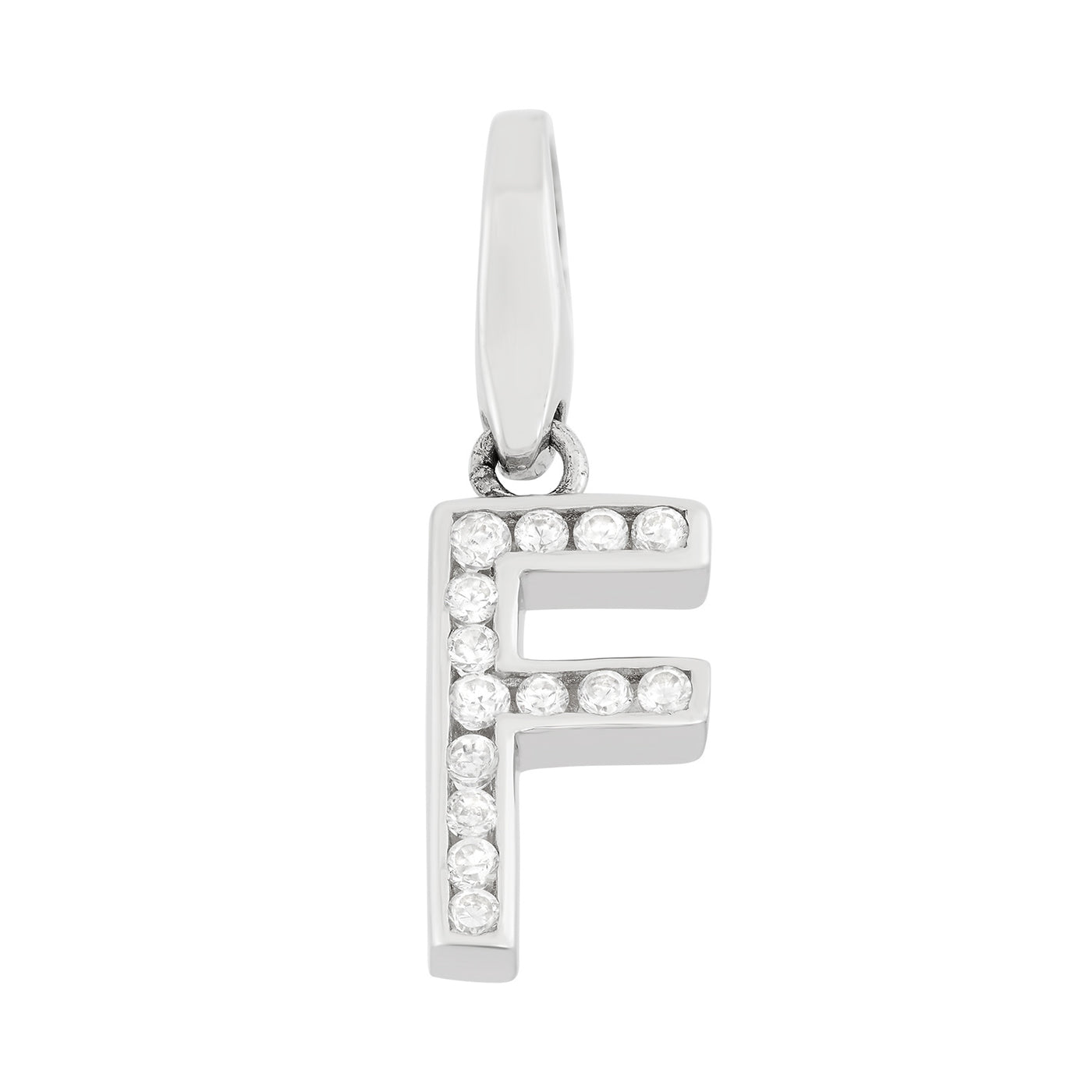 Rebecca Sloane Sterling Silver "F" With Cz Charm