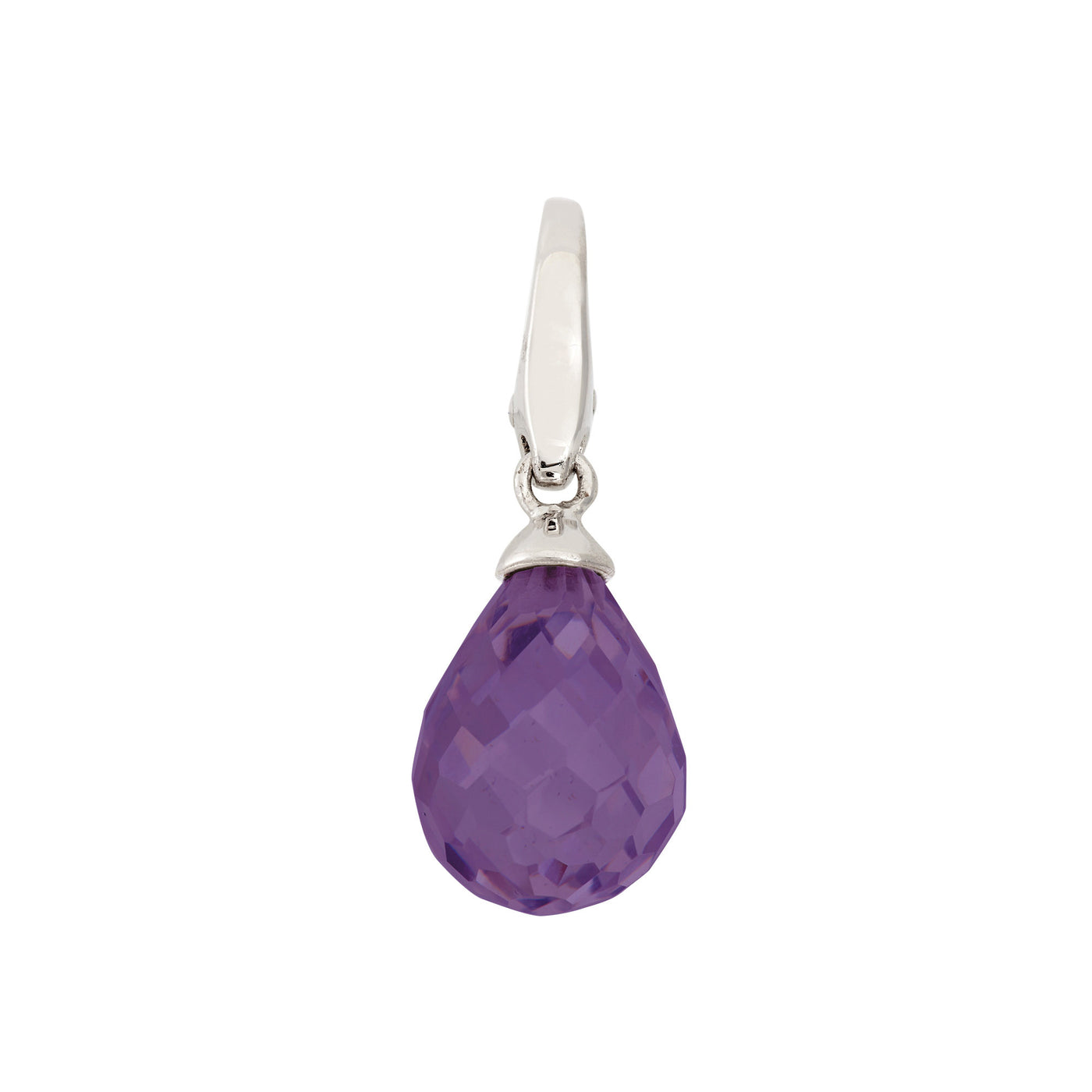 Rebecca Sloane Sterling Silver Faceted Amethyst CZ Briolete Charm