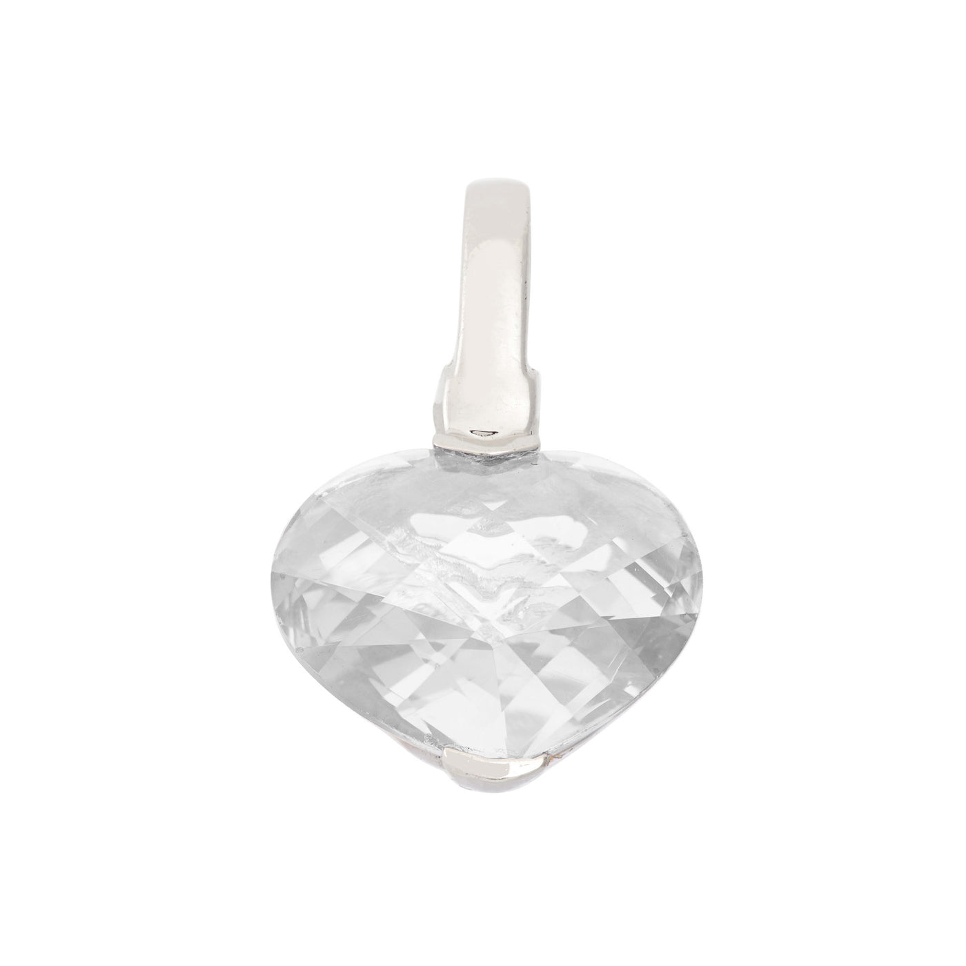 Rebecca Sloane Sterling Silver Faceted Cz Heart Stone Charm
