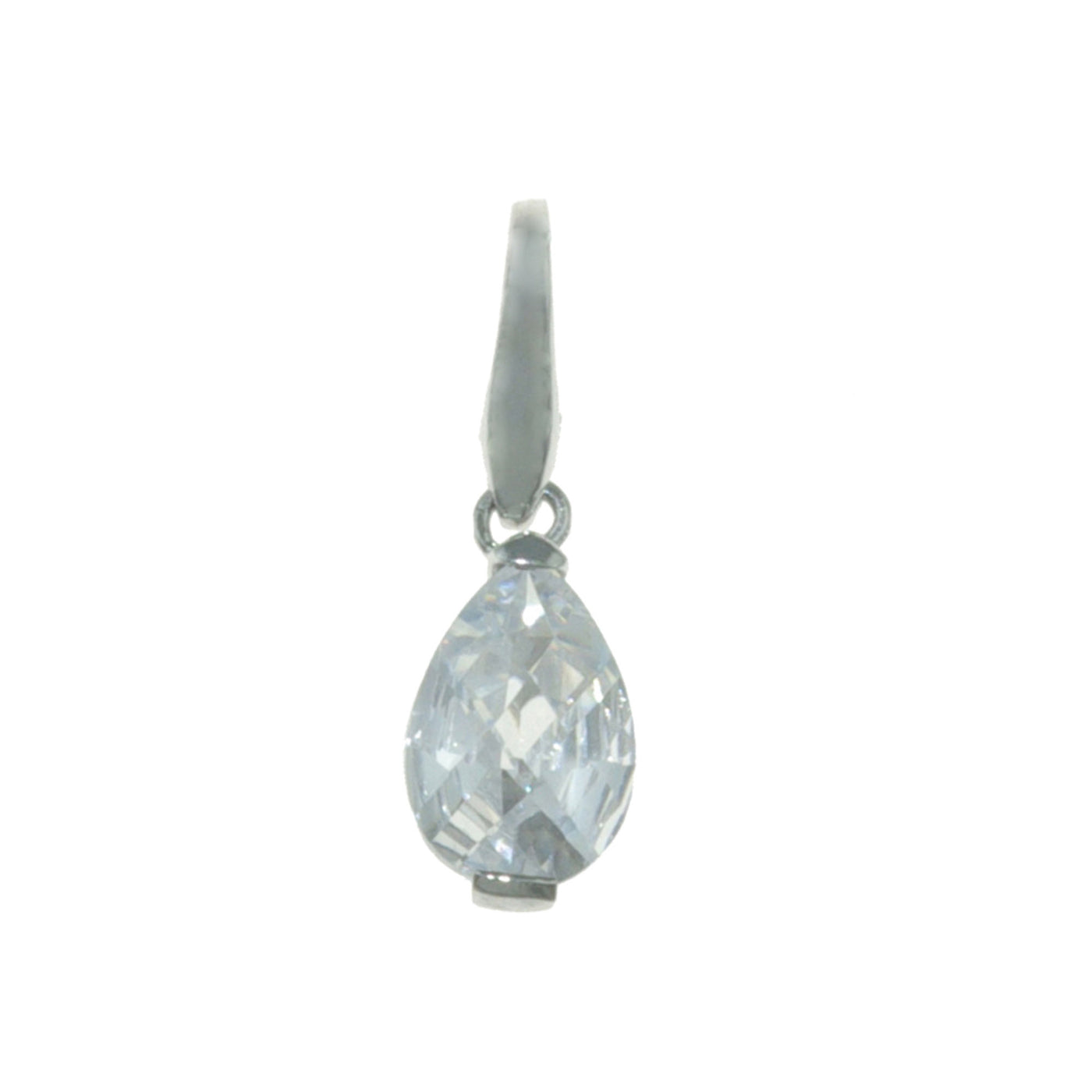 Rebecca Sloane Sterling Silver Faceted Cz Pear Shape Stone Charm