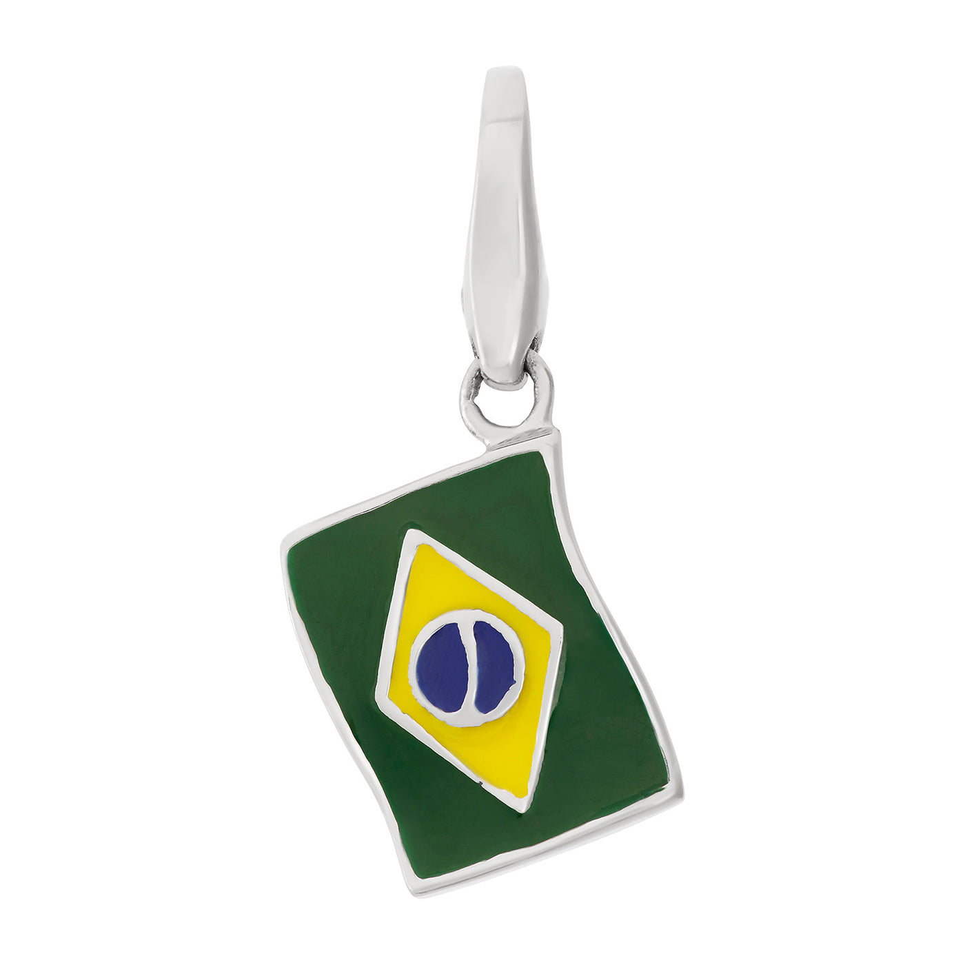 Rebecca Sloane Sterling Silver Flag Of Brazil Charm