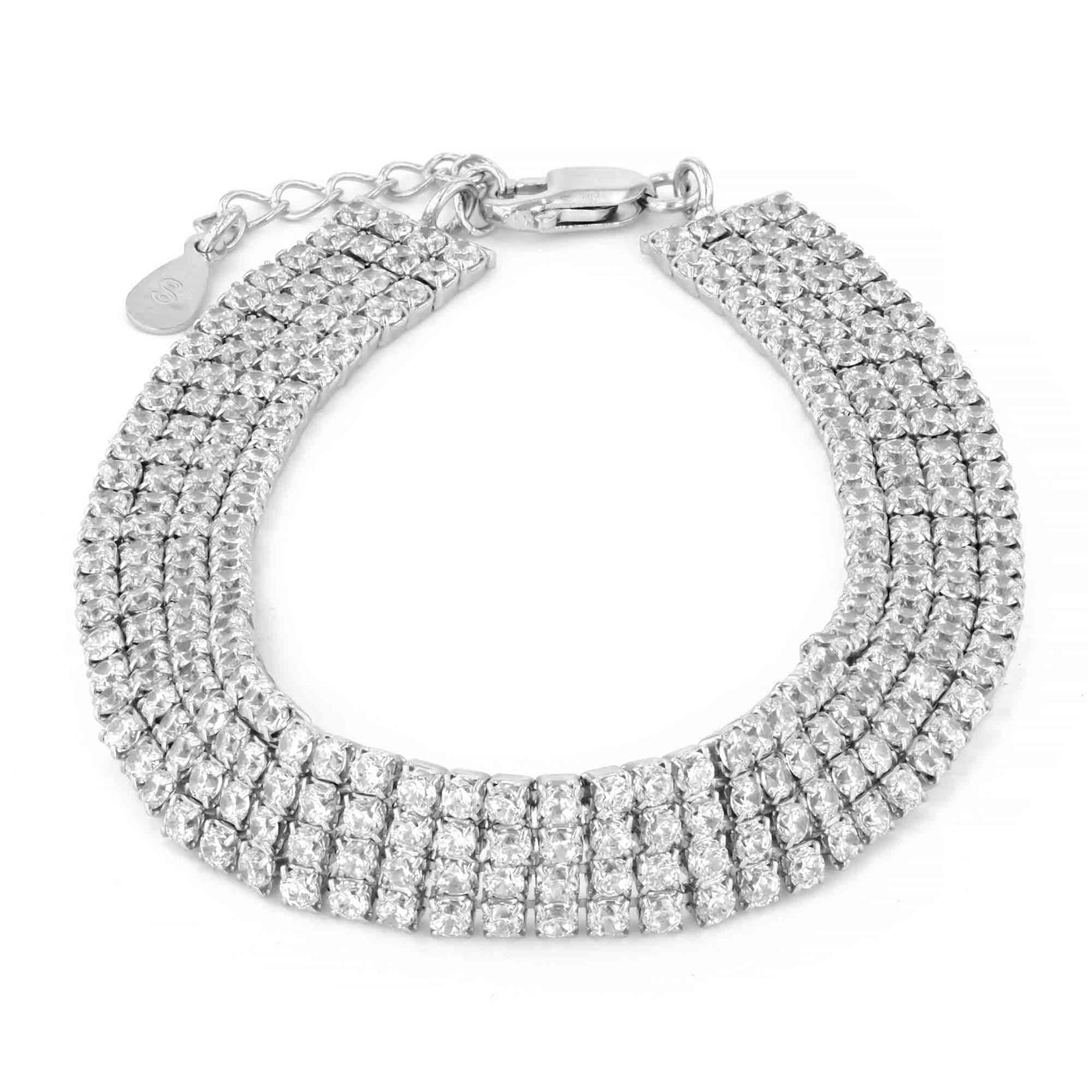 Rebecca Sloane Sterling Silver Four Row Bracelet With CZ