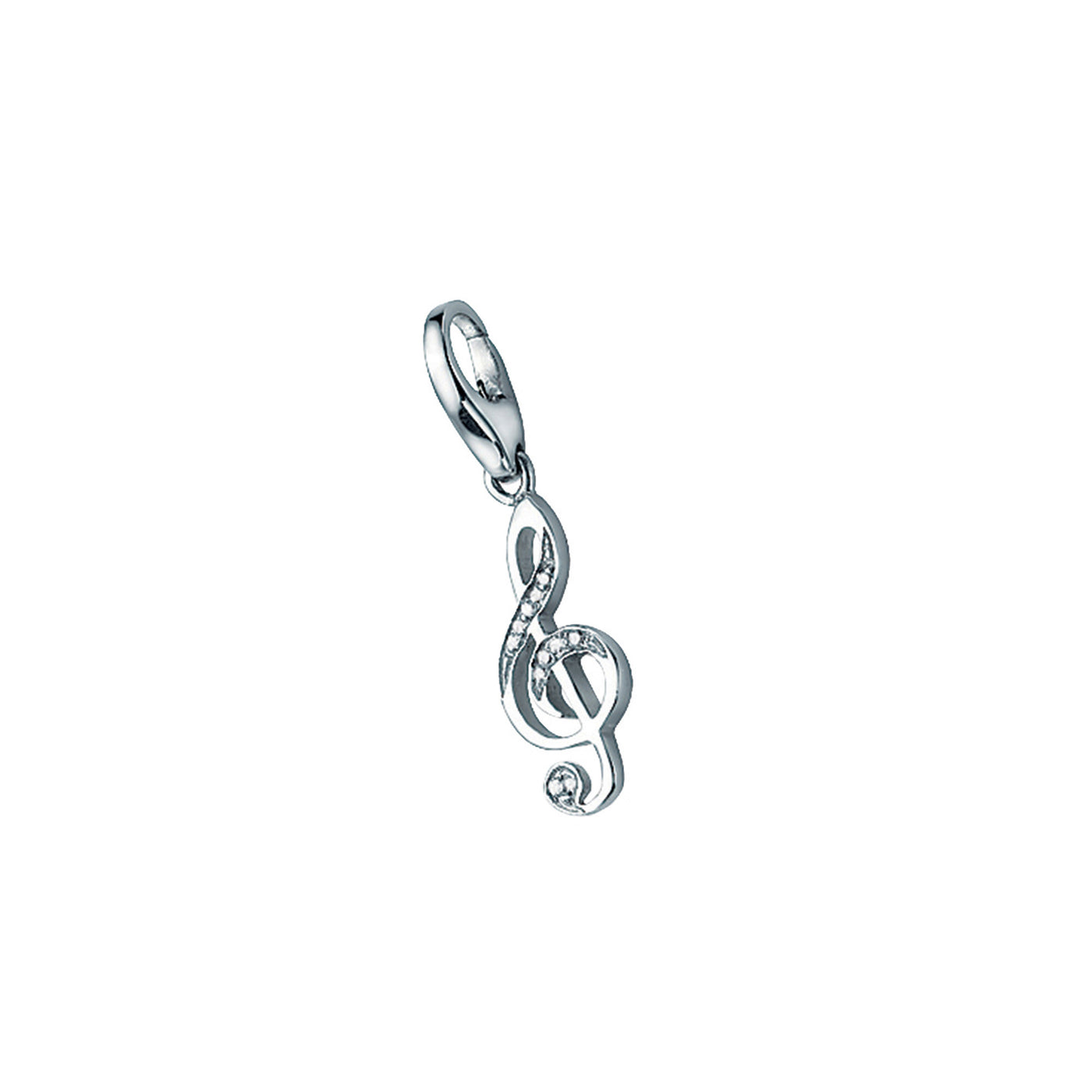 Rebecca Sloane Sterling Silver G-Cleft With Cz Charm