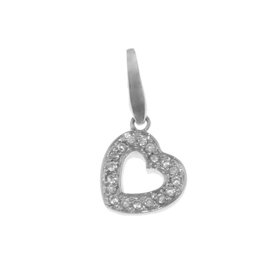 Rebecca Sloane Sterling Silver Heart With White Cz Charm