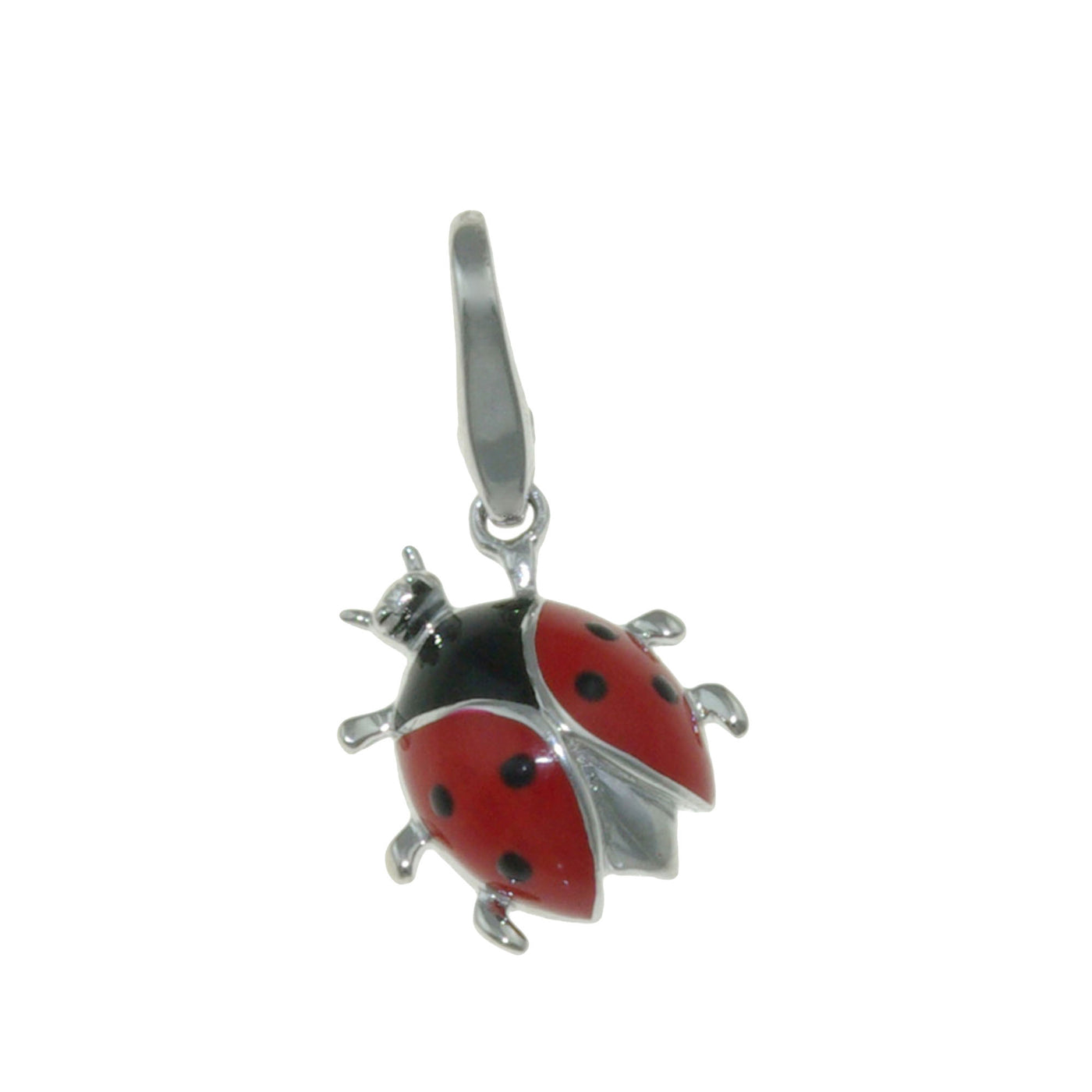 Rebecca Sloane Sterling Silver Red And Black Ladybug Charm