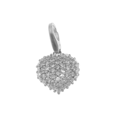 Rebecca Sloane Sterling Silver Large Heart With White Cz Charm