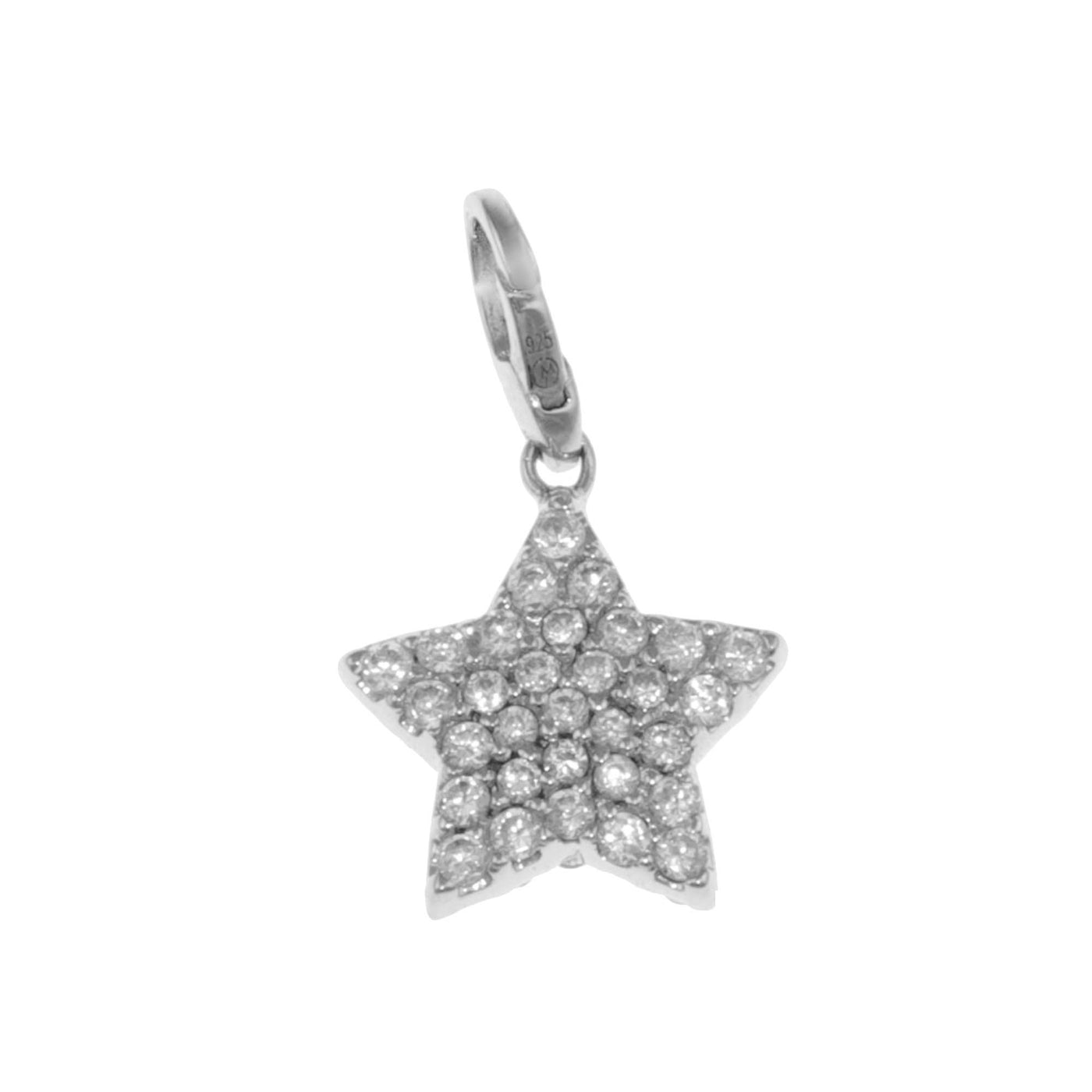 Rebecca Sloane Sterling Silver Large Star With White Cz Charm