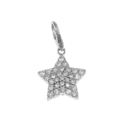 Rebecca Sloane Sterling Silver Large Star With White Cz Charm