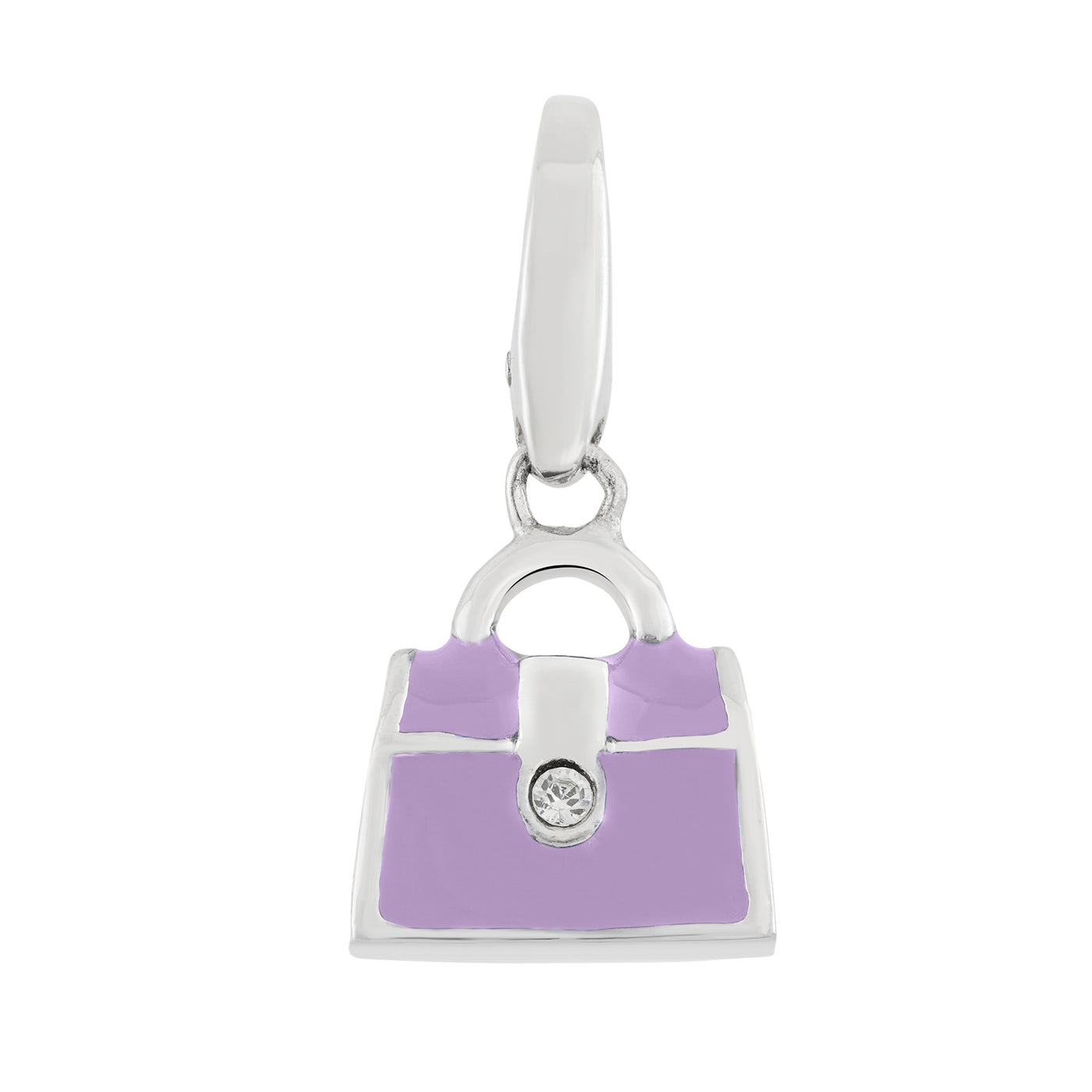 Rebecca Sloane Sterling Silver Lavender Enamel Handbag Charm