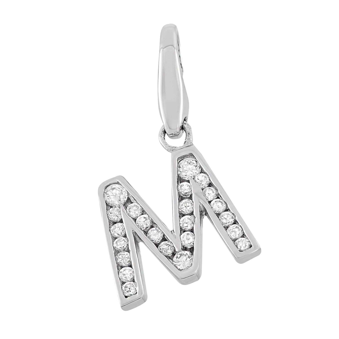 Rebecca Sloane Sterling Silver "M" With Cz Charm