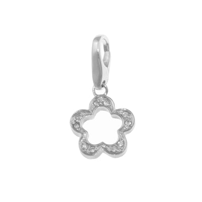 Rebecca Sloane Sterling Silver Open Clover With Cz Charm