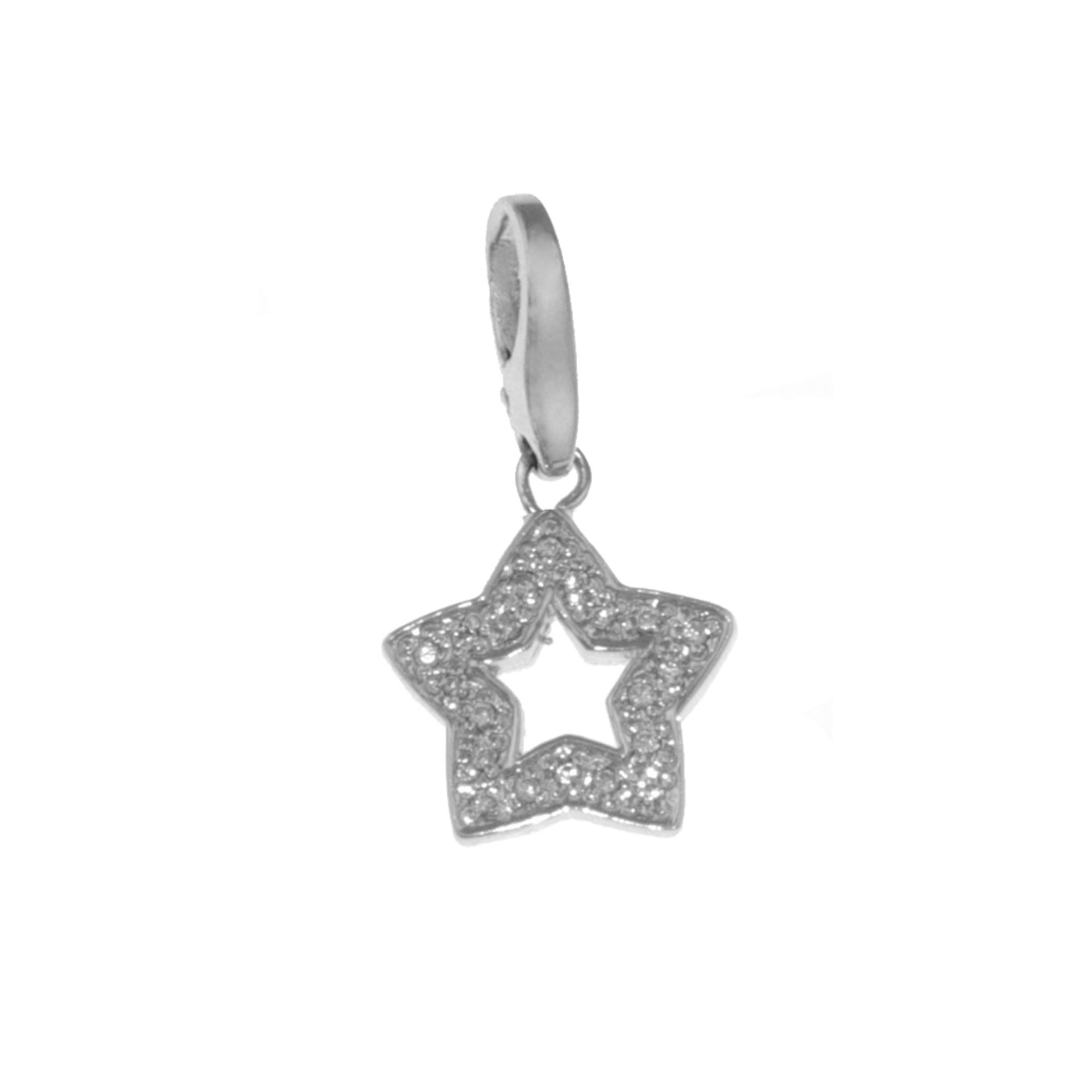 Rebecca Sloane Sterling Silver Star With White Cz Charm