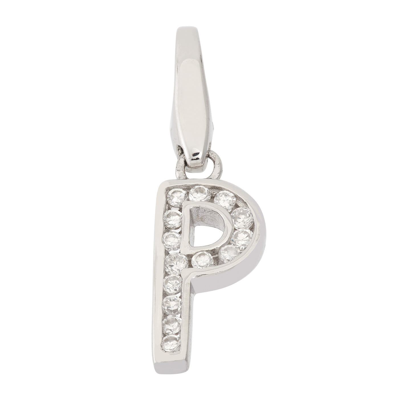 Rebecca Sloane Sterling Silver "P" With Cz Charm