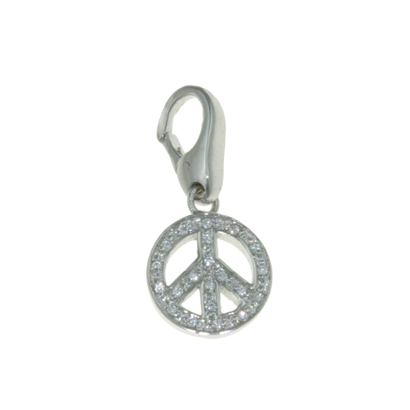 Rebecca Sloane Sterling Silver Peace Sign With Cz Charm