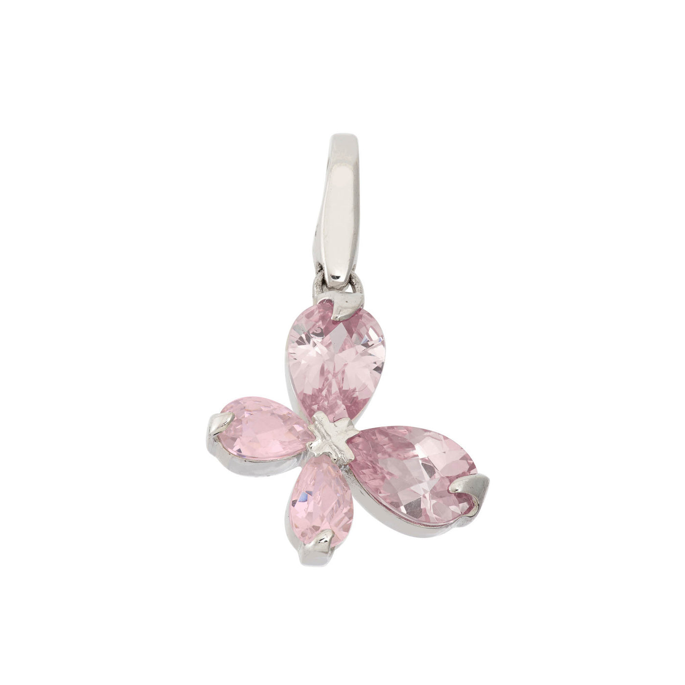 Rebecca Sloane Sterling Silver Pink Cz Butterfly Charm