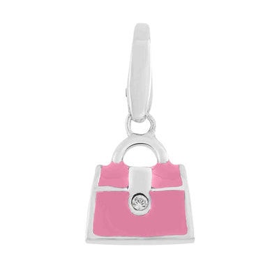 Rebecca Sloane Sterling Silver Pink Handbag Charm