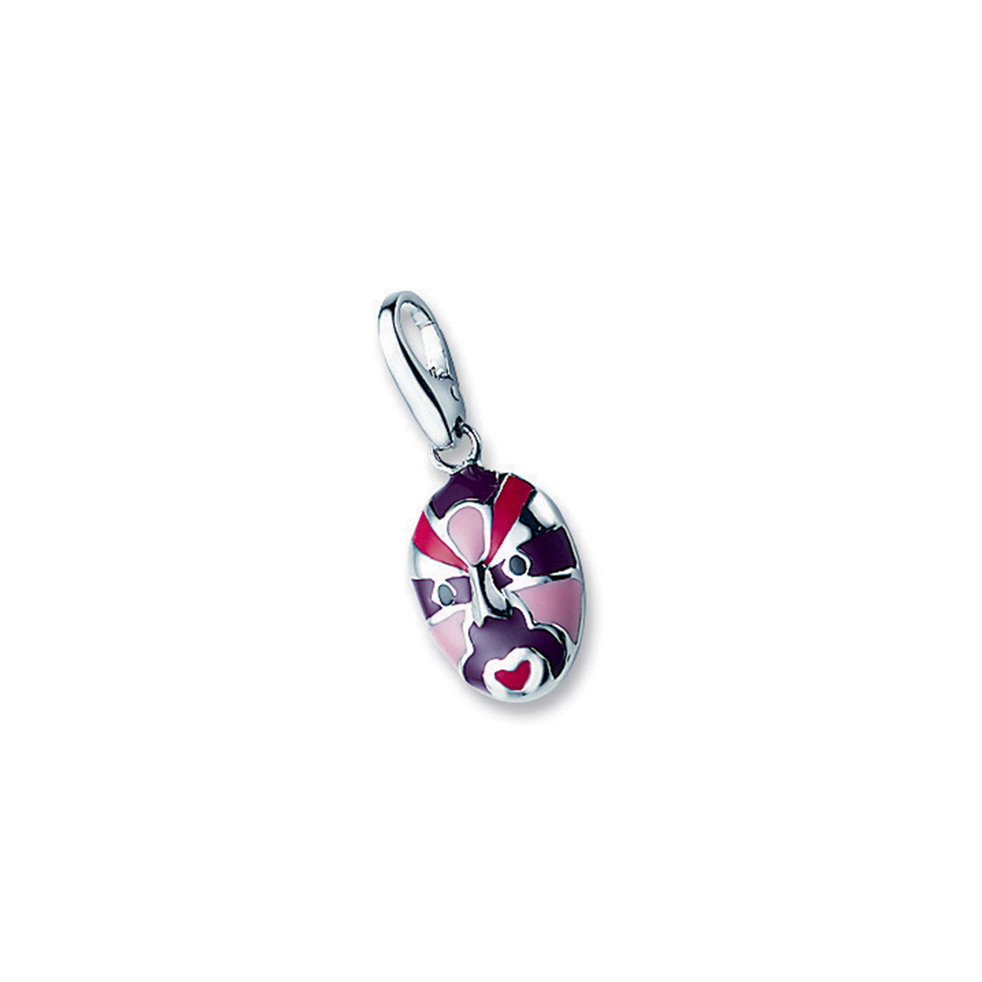 Rebecca Sloane Sterling Silver Pink Red And Black Mask Charm
