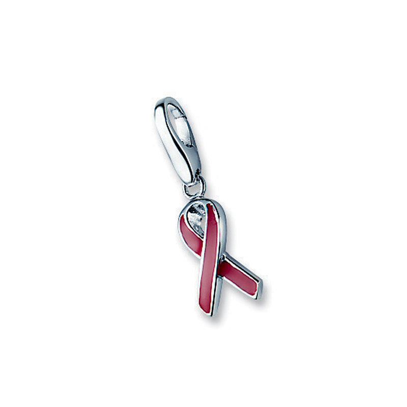 Rebecca Sloane Sterling Silver Pink Ribbon Charm