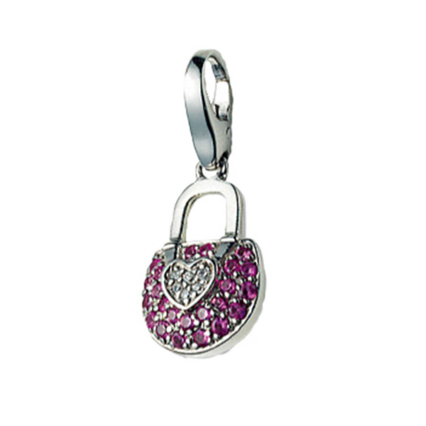 Rebecca Sloane Sterling Silver Pocketbook With Pink CZ Charm