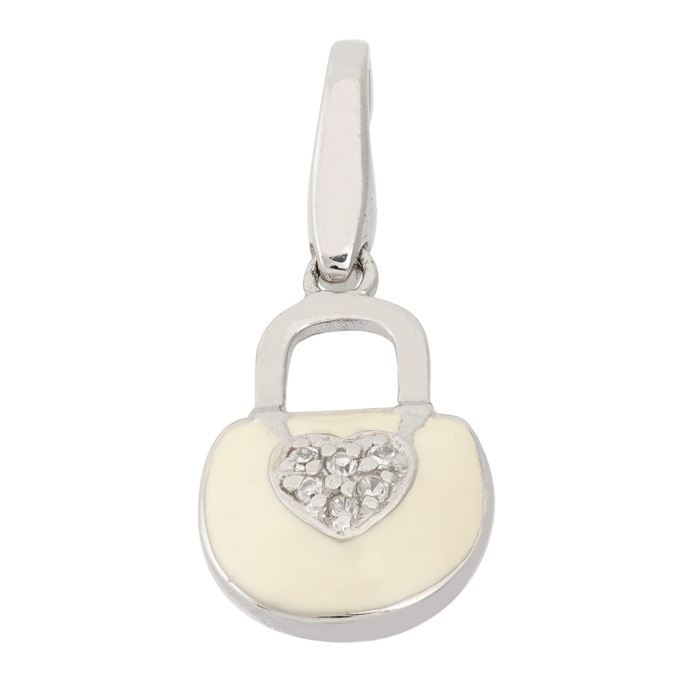 Rebecca Sloane Sterling Silver White Pocketbook With CZ Charm