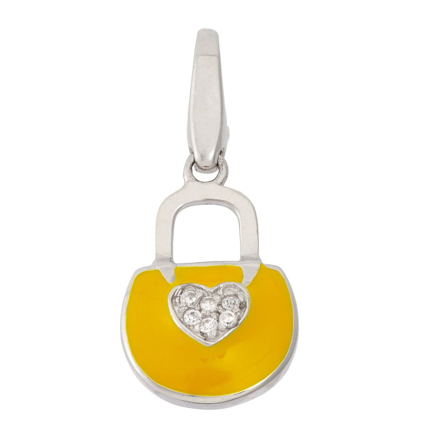 Rebecca Sloane Sterling Silver Yellow Pocketbook With CZ Charm